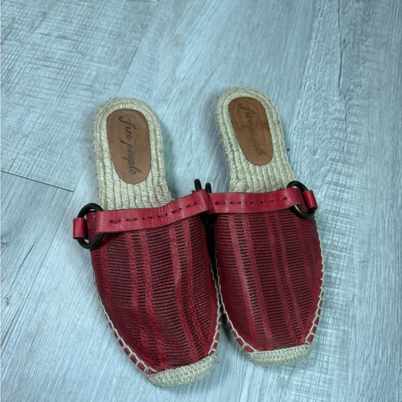 Free People Red Cabo Espadrilles Size 37 - Picture 1 of 5